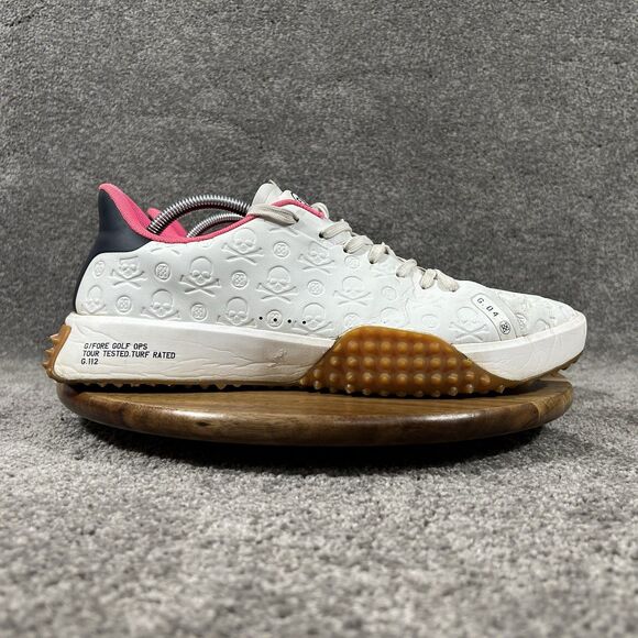 G/Fore G.112 Men\'s Size 12 White Pink Embossed Skull & Tees Golf Shoes Used main image 9